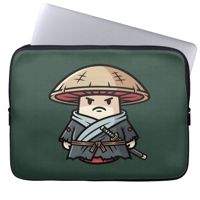 Funda Para Portátil Funny Mushroom Ronin Wandering Samurai Illustratio (Frente)