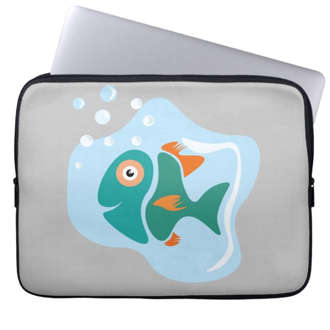 Funda Para Portátil Funny Pescado Elegante (Frente)