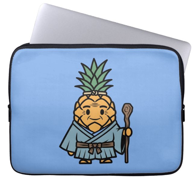 Funda Para Portátil Funny Pineapple Sensei Master Samurai Illustration (Frente)