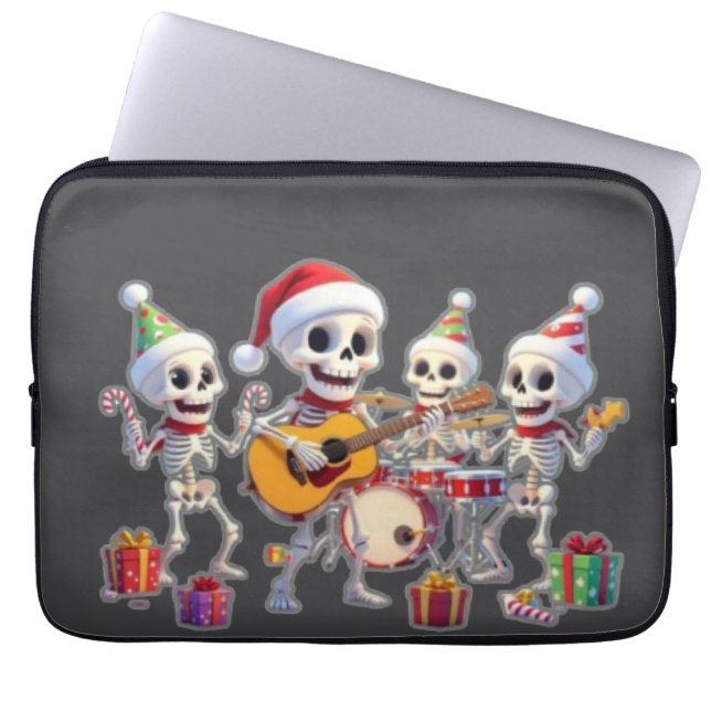 Funda Para Portátil Funny Skeleton Band Christmas & New Year – 3D Cart (Frente)