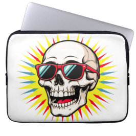 Funda Para Portátil **Funny Skull With Sunglasses – Cartoon Laughing S