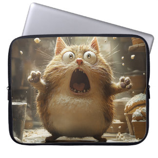 FUNDA PARA PORTÁTIL FUNNY SORPRENDIDO GATO DE GRASA
