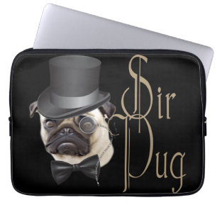 Funda Para Portátil Funny Top Hat Monocle Sir Pug Dog