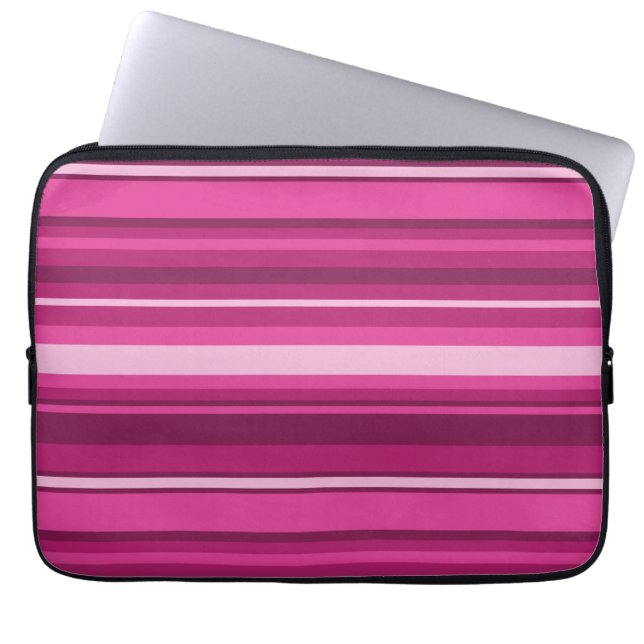 Funda Para Portátil Fuschia stripes (Frente)