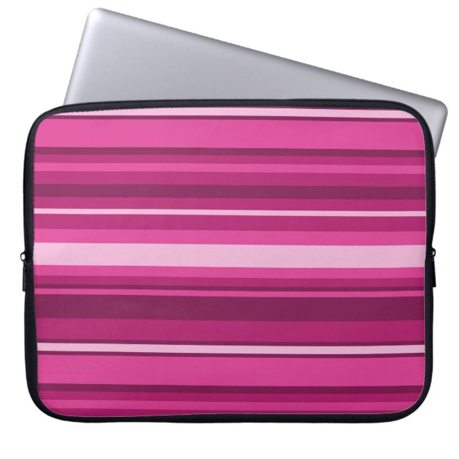 Funda Para Portátil Fuschia stripes (Frente)