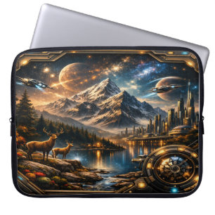 Funda Para Portátil “Fusión futurista de la naturaleza: portátil de te