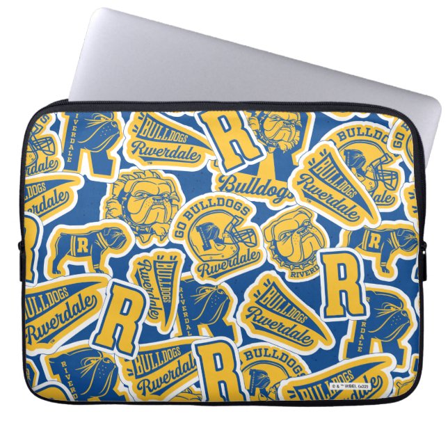 Funda Para Portátil Fútbol en Riverdale y patrón de alegría (Frente)