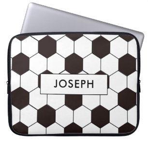 Funda Para Portátil Fútbol Patrón de fútbol personalizable Nombre