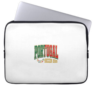 Funda Para Portátil Fútbol Portugal 2026 Fútbol Negrita País Tipografí