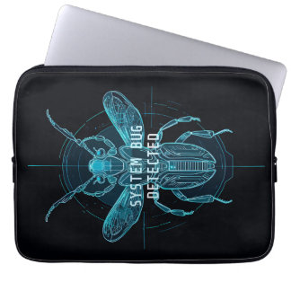 Funda Para Portátil Futuristic Cyber Bug Detected IT Humor Laptop Slee