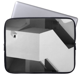 FUNDA PARA PORTÁTIL GABINETE DE MADERA BLANCA Y NEGRA