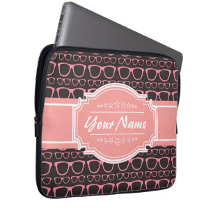Funda Para Portátil Gafas corales rosadas de nervio personalizadas