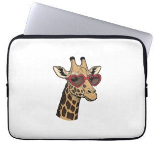 Funda Para Portátil Gafas de sol con diseño de corazón de jirafa graba