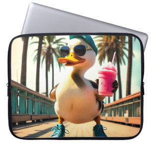 Funda Para Portátil Gafas de sol para perros retro playa de la puesta 