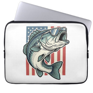 Funda Para Portátil Gafas de sol patrióticas para pesca de lubina vect