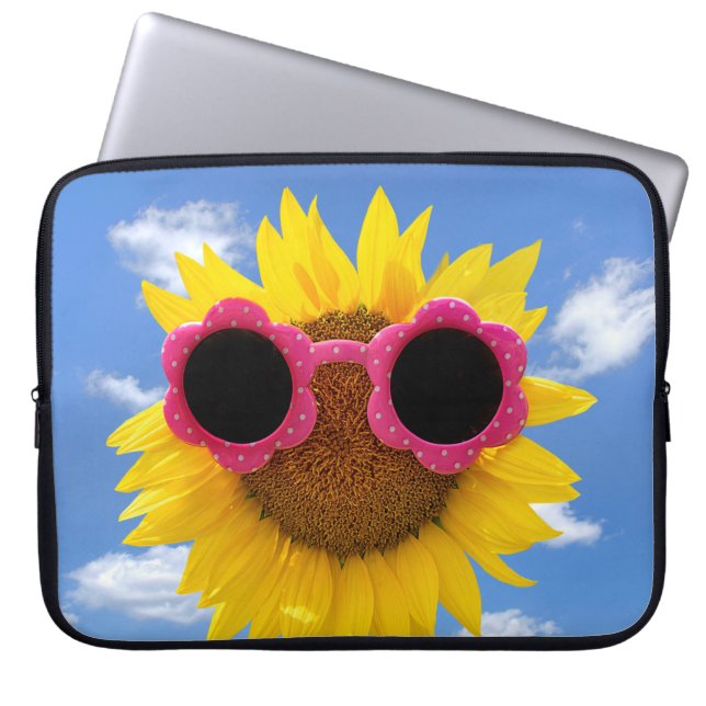 Funda Para Portátil Gafas De Sol Sobre El Girasol (Frente)