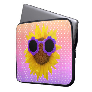 Funda Para Portátil Gafas De Sol Sobre El Girasol