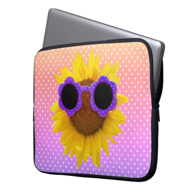 Funda Para Portátil Gafas De Sol Sobre El Girasol (Anverso izquierdo)