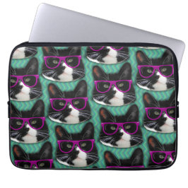 Funda Para Portátil Gafas divertidas Tuxedo Cat Epic Pattern Art