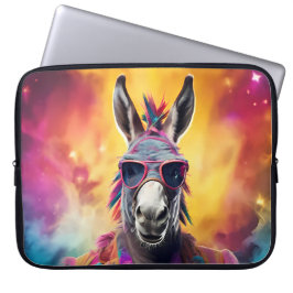 Funda Para Portátil Gafas rosadas de burro, pelo arcoiris