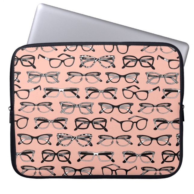 Funda Para Portátil Gafas rosadas pálidas, anteojos, anteojos (Frente)