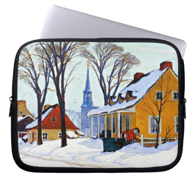 Funda Para Portátil Gagnon - Mañana de invierno, Baie-Saint Paul (Frente)