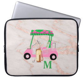 Funda Para Portátil Gal de golf de Moda de mármol de oro Rosa