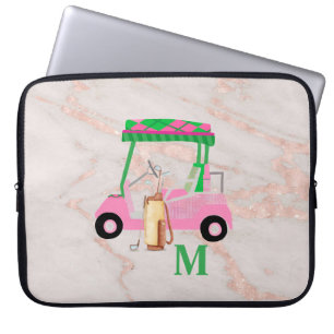 Funda Para Portátil Gal de golf de Moda de mármol de oro Rosa