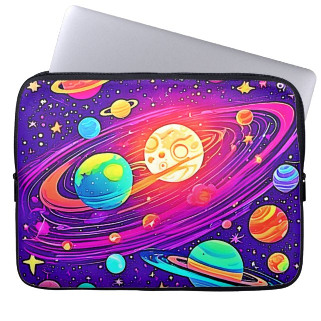 Funda Para Portátil Galaxia arco iris: Diversión Personalizado (Frente)