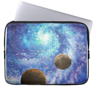 Funda Para Portátil Galaxia azul y planetas