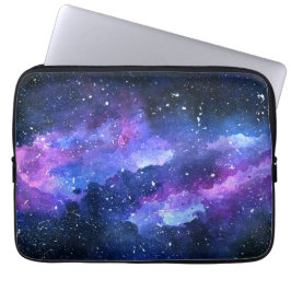 Funda Para Portátil Galaxia Espacio Universo Acuarela Púrpura