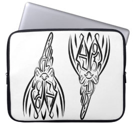 Funda Para Portátil Gallo Tribal Blanco y Negro