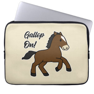 Funda Para Portátil ¡Galopa! Diseño adorable de caballo Kawaii