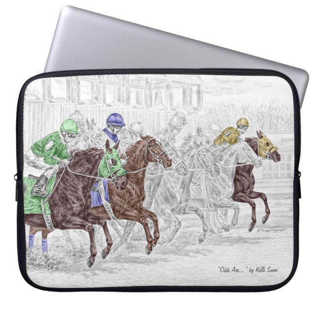 Funda Para Portátil Ganar lugar Mostrar caballos de carreras (Frente)