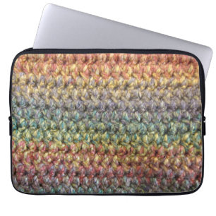 Funda Para Portátil Ganchillo hecho punto rayado multicolor