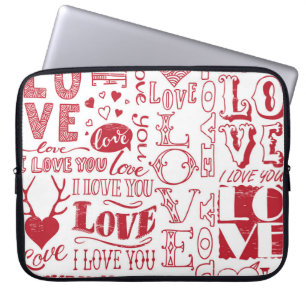 Funda Para Portátil garabatos de amor dibujados a mano