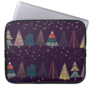 Funda Para Portátil Garabatos, estrellas, azul oscuro.