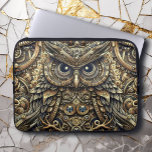 Funda Para Portátil Gases y búho Metalizado de vapor<br><div class="desc">Oveja metalizado de Steampunk. Desmaquillaje de arte de artes metalizado. Manga de portátil Steampunk.</div>