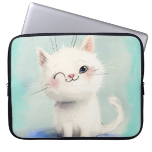 Funda Para Portátil Gatito blanco lindo