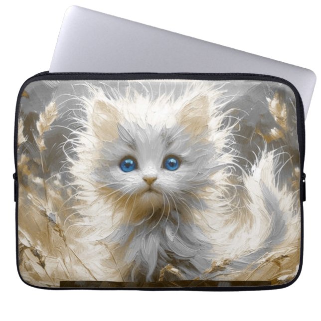 Funda Para Portátil Gatito blanco preciado (Frente)