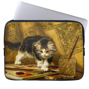 Funda Para Portátil Gatito con pintura y brochas