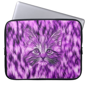 Funda Para Portátil Gatito púrpura lindo y adorable
