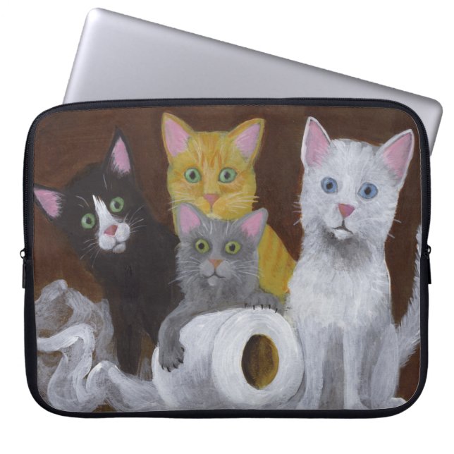 Funda Para Portátil Gatitos juguetones (Frente)