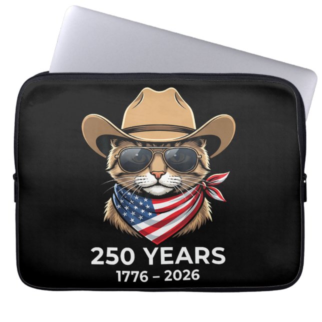Funda Para Portátil Gato 4 de julio (Frente)
