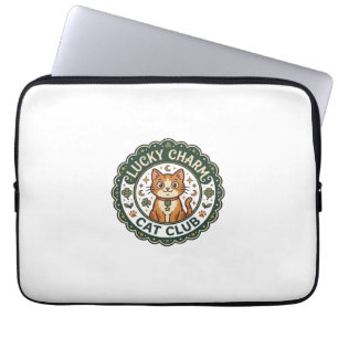 Funda Para Portátil Gato Amuleto de la Suerte POD Arte Vectorial - Gat