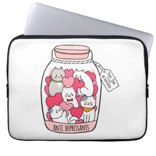 Funda Para Portátil Gato antidepresivo divertido regalo para el amante