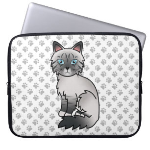 Funda Para Portátil Gato atigrado azul Birman / Ragdoll adorable & pat