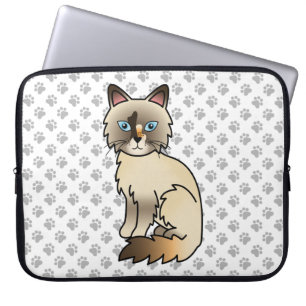 Funda Para Portátil Gato atigrado Birman / Ragdoll lindo y patas