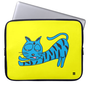 Funda Para Portátil Gato azul perezoso manga del ordenador portátil d