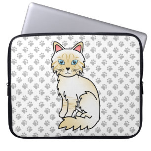 Funda Para Portátil Gato Birman/Ragdoll atigrado de punta crema y pata